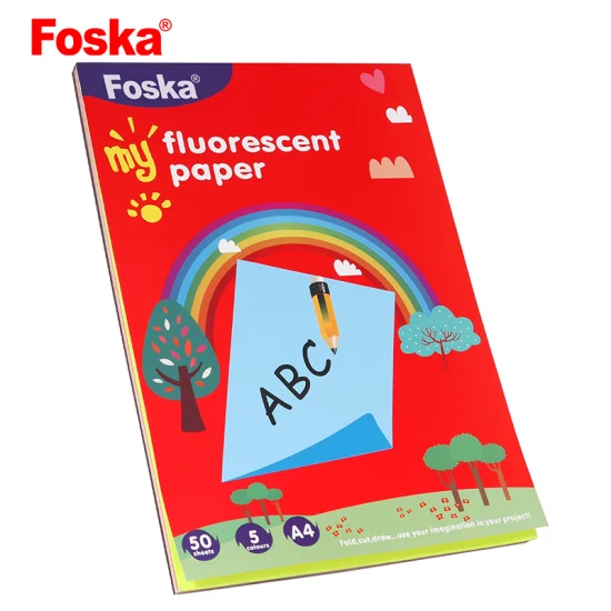 Foska Hot Sale nouvel article papier fluorescent brillant (A4)